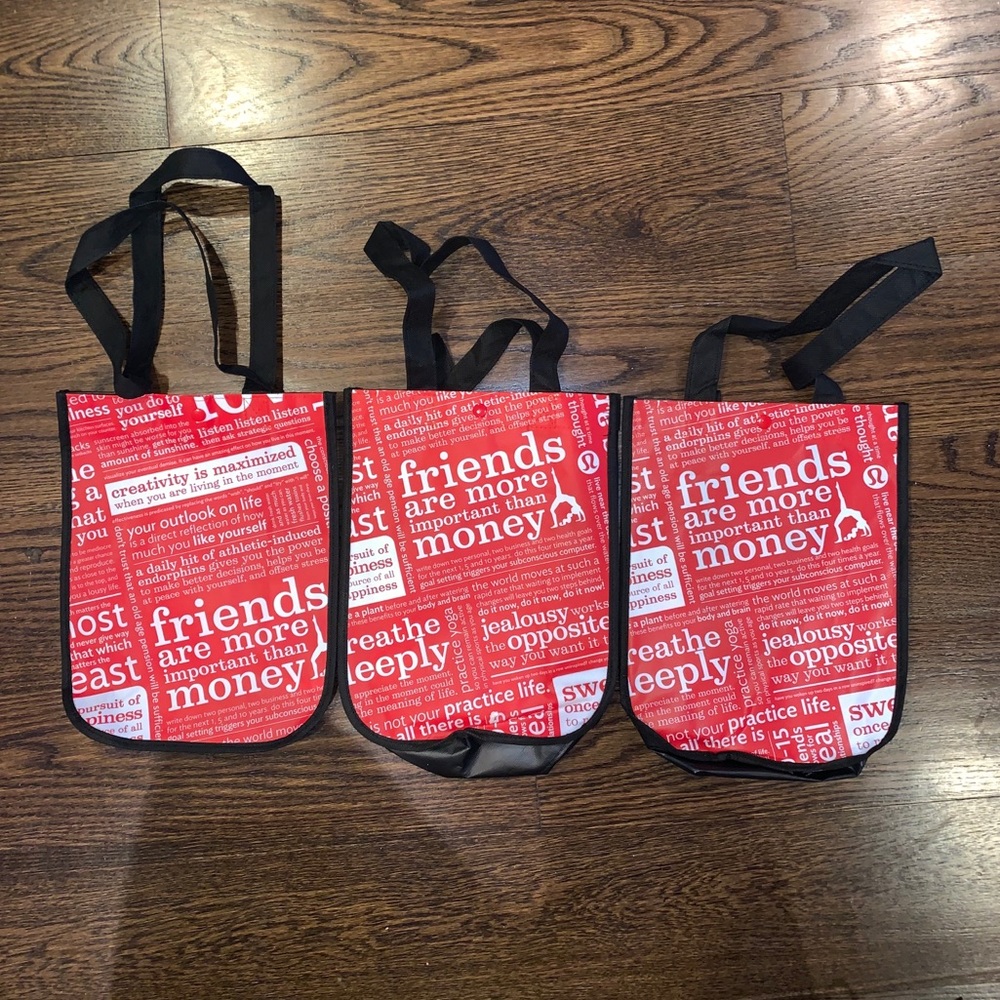 Lululemon Small Tote Shopping Bags 3 Set Bundle
